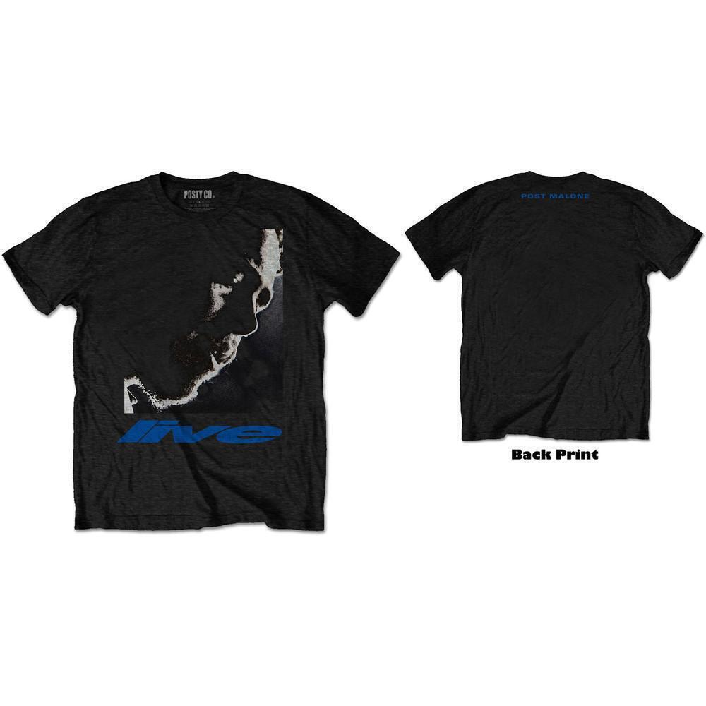 Post Malone Unisex T Shirt Ht Live Close Up Back Print 2 Sided